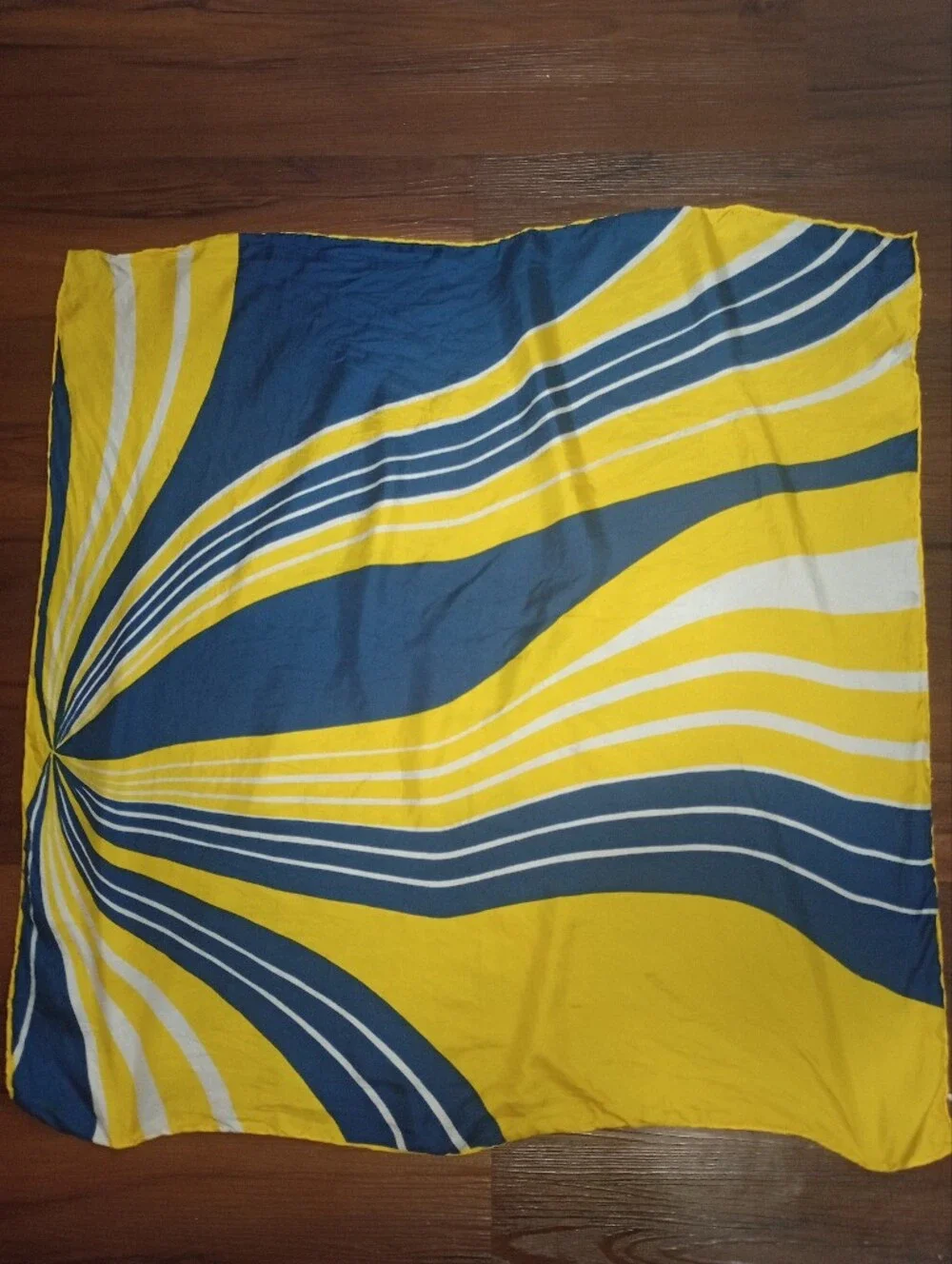 Vintage Ohrbach's Abstract Rolled Edges Silk scarf